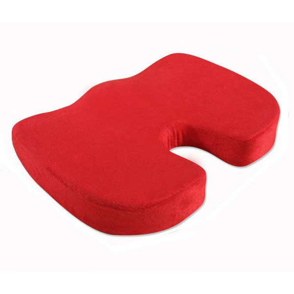 SuperOrtho Μαξιλάρι Κόκκυγα Memory Foam RED Ανατομικό με κλίση και εγκοπή καθίσματος κατά των κατακλίσεων 